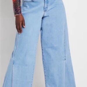 Eloquii Light Blue Wide-Leg Jeans